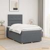 Box Spring Bed with Mattress Dark Gray 120 x 190 cm Fabric