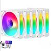 Infinity Mirror PC Case Fan Set of 5 120mm LED ARGB 6pin Hub with Controller Remote Control Color Changeable Fan Speed Changeable Peripheral Power Set