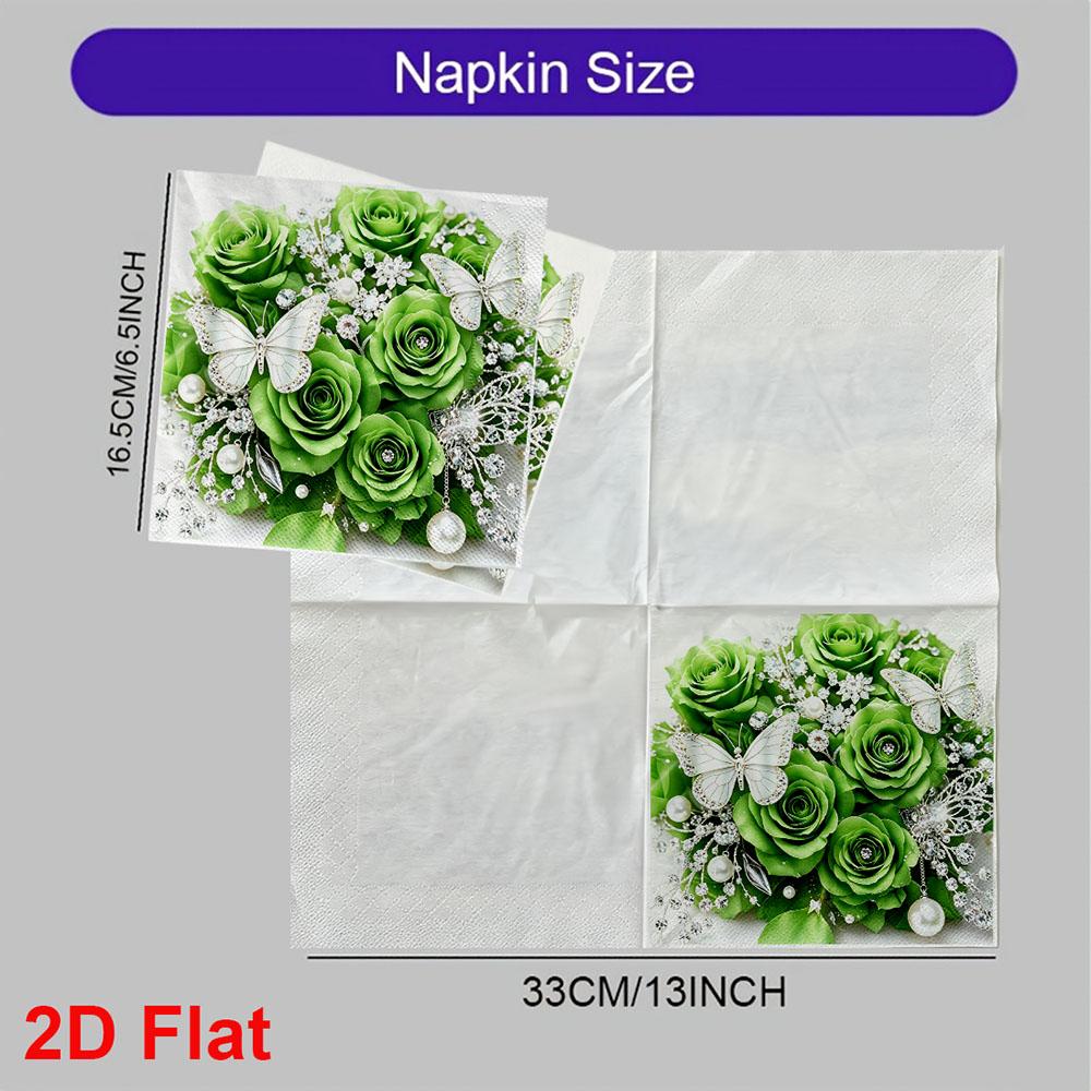 20pcs Disposable Napkins with Rose Pattern Print for Wedding,Parties,and Daily Use for Thanksgiving Fall Christmas Table Decoration