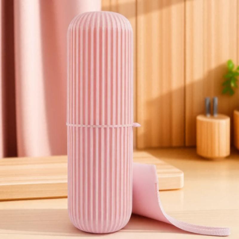 

1Pcs Travel Brush Cup Simple Tooth Tube Toothpaste Set Portable Travel Set Couple Toothbrush Case Tooth Storage Box розовый