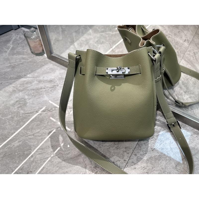 Neue erste Schicht Rindsleder Eimer Tasche Gemüsekorb Tasche Pendler und Freizeit Schulter Umhängetasche Damen Tasche
