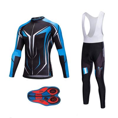 MOXILYN Men's Quick Dry Cycling Jersey Set: Road Bike Shirt and Bib Pants with 9D Gel Padded MTB Riding Wear Kit