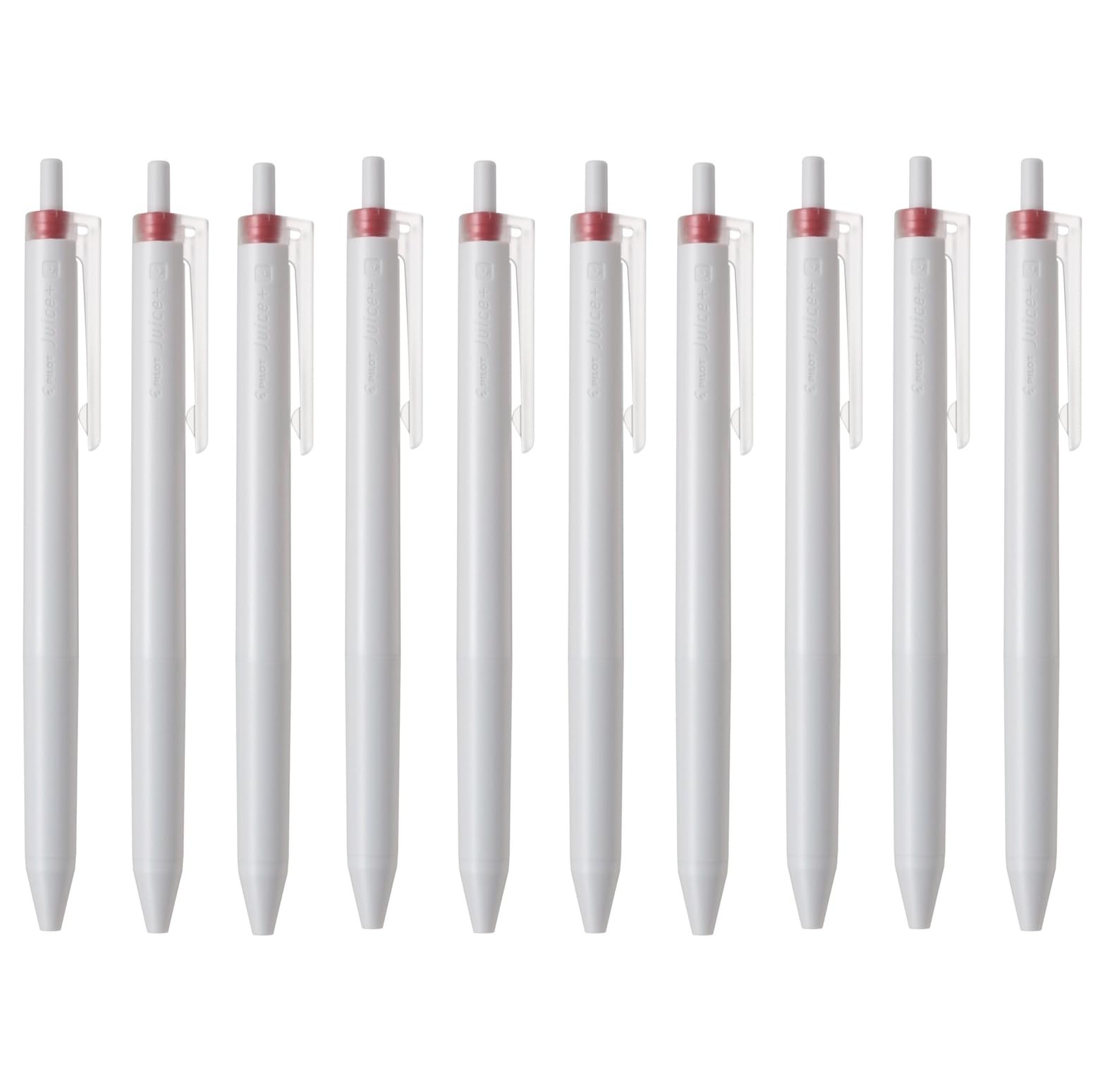 PILOT Juice Plus Gel Ink Ballpoint Smooth Writing Experience Pens, 0.4mm R, Red, 10-Pack (10LJL14R) -