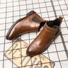 Men’s Brogues Motorcycle Boots Retro Street Style Dress Chelsea Boots Tuxedo Wedding Men Ankle Boots Plus Size