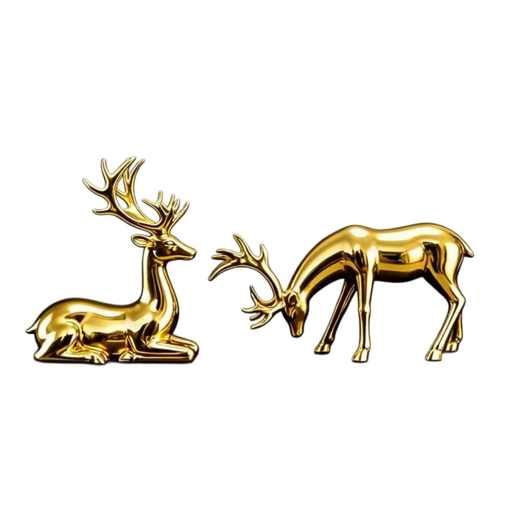Sitting/Standing Position Deer Desktop Ornament Creative Christmas Deer Statue Office Desktop