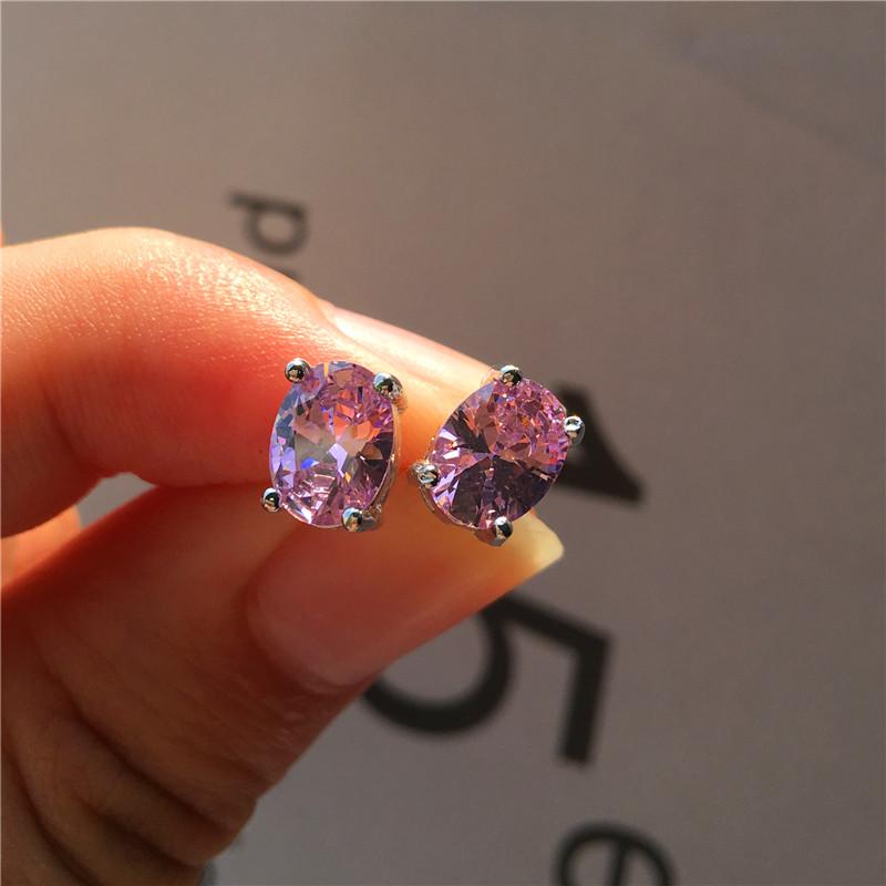 

Бохо женские фиолетовые красные овальные серьги-гвоздики милые цветные радужные каменные серьги винтажные маленькие свадебные украшения для женщин