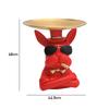 Bulldog Art Figurines with Pallet Resin Storage Box Decor for Office (red)