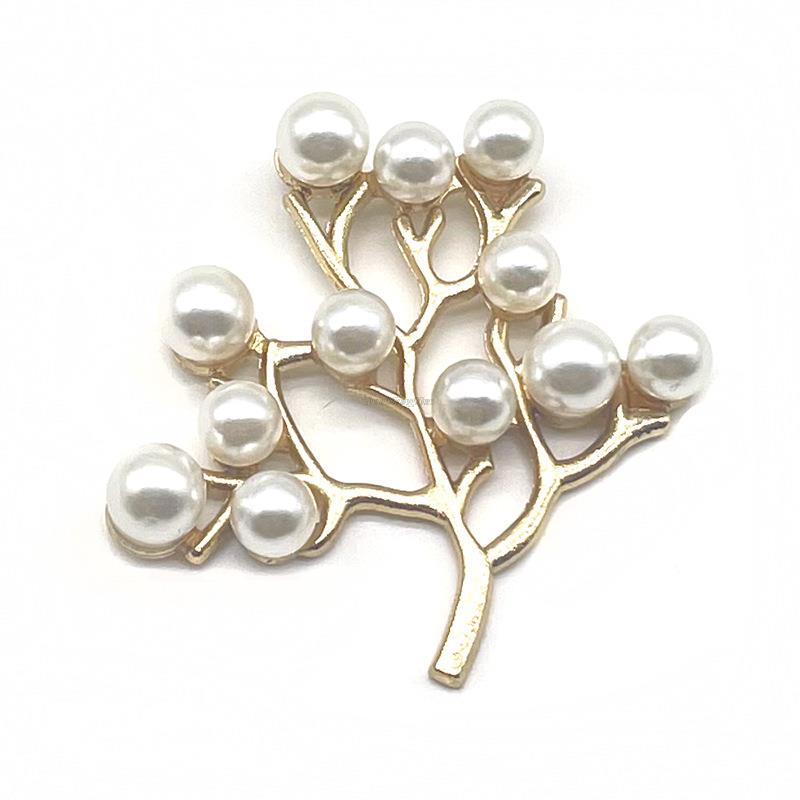 1Pcs Metal Pearl Camellia Flower Shoe Charms Shoes Decoration Diamond Chains Luxury Accessories for Women Girls Sandals Shoes
