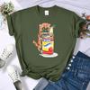 Canned Cat Creative 3D Print Female Tee Shirts Breathable Casual T-Shirt Soft Summer Short Sleeve Loose Streetwear For Women