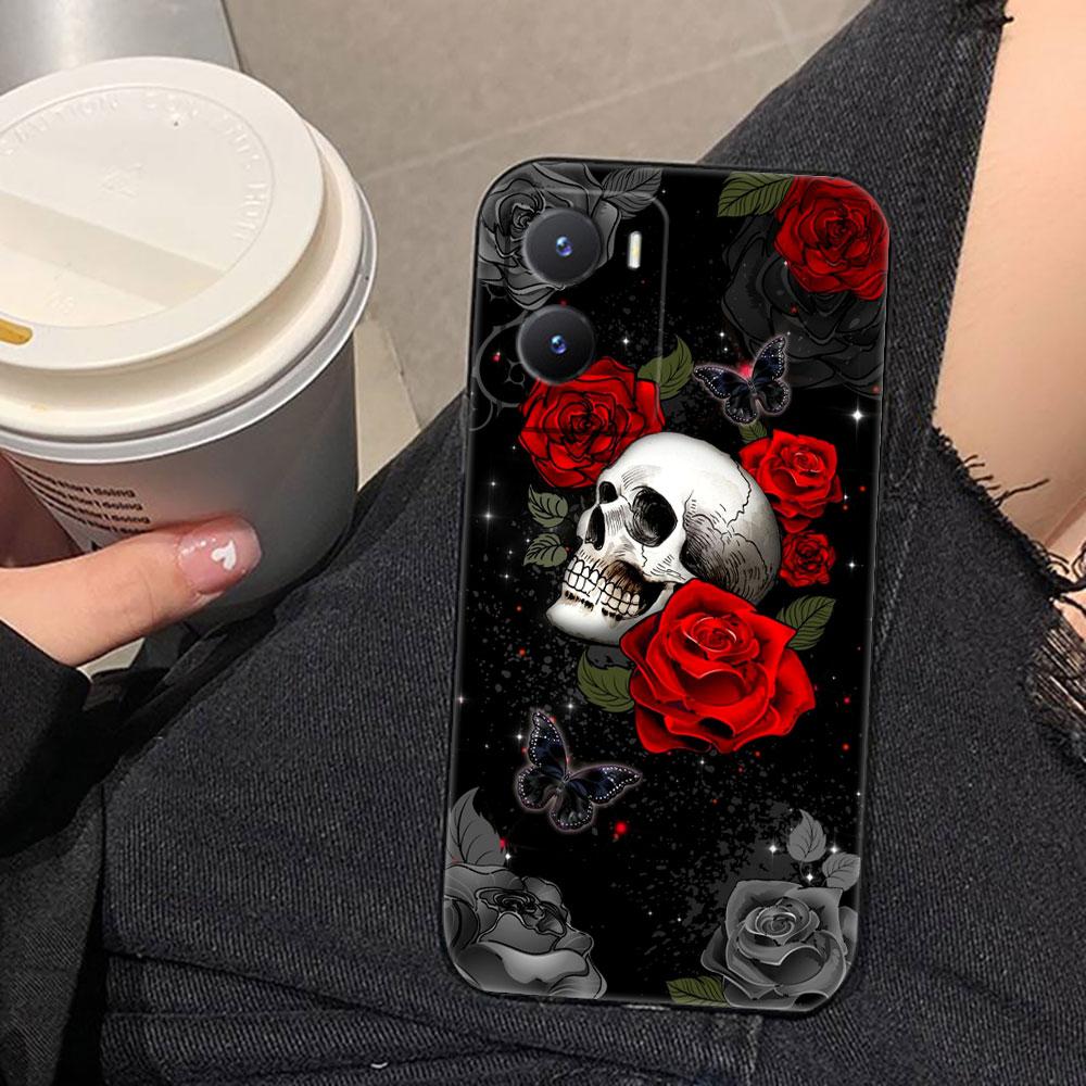 Skull Flower Art Mexico Phone Case For VIVO V60 V50 V40 LITE S1 V17 V20 SE V21 V23 V23E V25 V25E V27 V27E V29 V29E V30 Case Capa