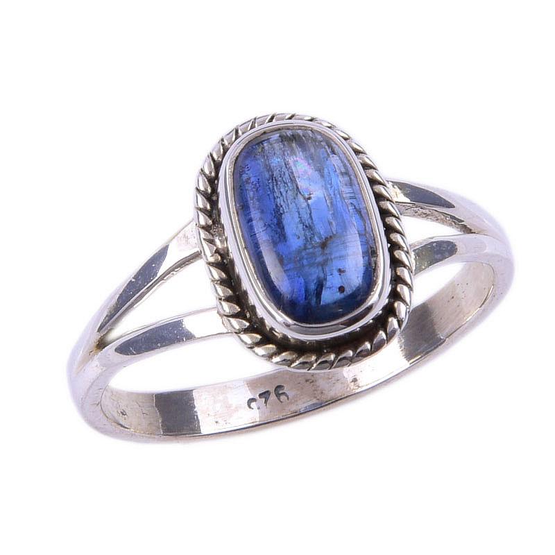 Natural Kyanite Gemstone Handmade 925 Solid Sterling Silver Ring Size 8 B4o64