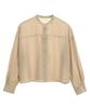 American Holic Casual Sheer Short Blouse for Beige Women,