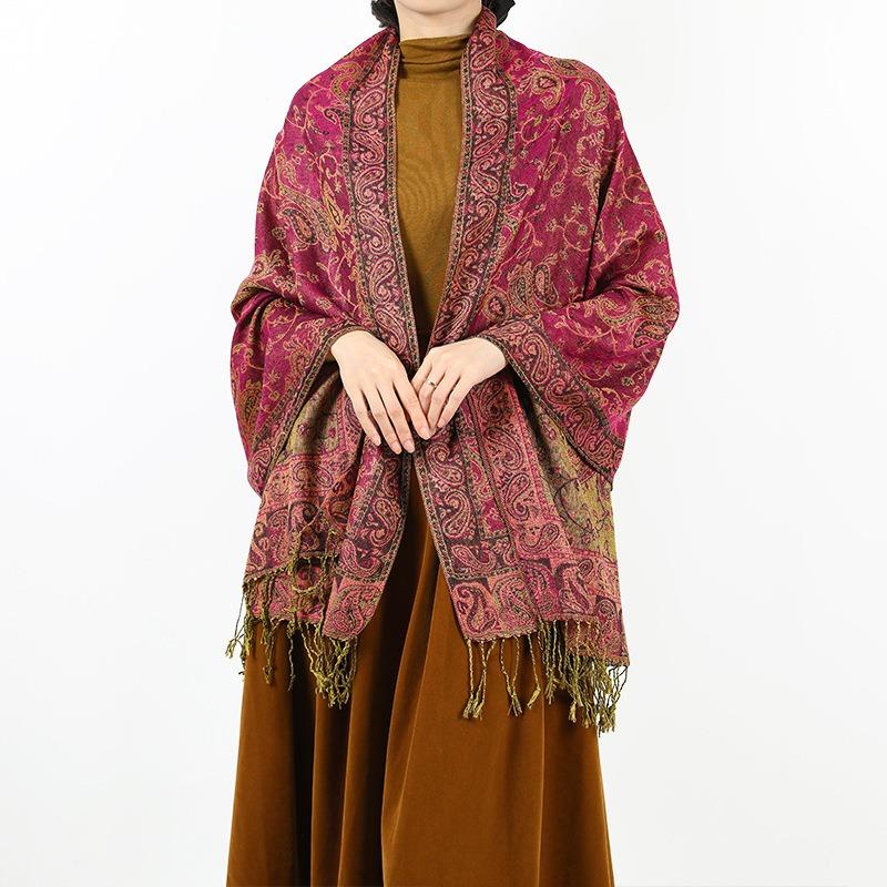New women's jacquard long towel with shawl cashew nut summer sunscreen shawl scarf autumn and winter long towel
