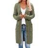 Damen Langstrick-Cardigan Herbst/Winter 2024 - Einfarbig, Knopfleiste mit aufgesetzten Taschen