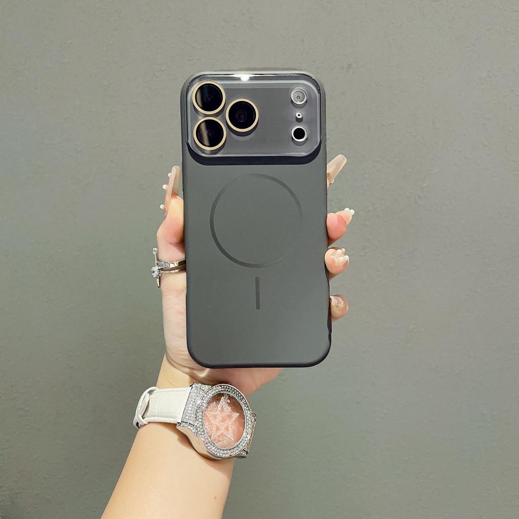 Large Window Magnetic Liquid Silicone Case For iPhone 17 Air 16 15 14 13 Pro Max For Magsafe Wireless Charge Matte Protect Cover