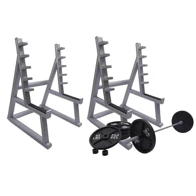 Lustiger Langhantel-Design-Squat-Rack-Stiftständer-Halter, kreative Geschenke für Fitness-Gewichtheber-Enthusiasten, Büro-Schreibtisch-Ornament-Dekor