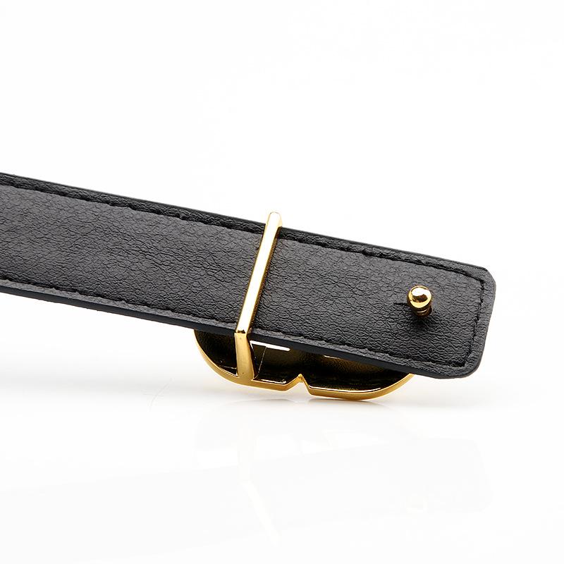 Women's Versatile Fashion Leather Belt with Alloy Buckle for Dresses, Suits, and Pants