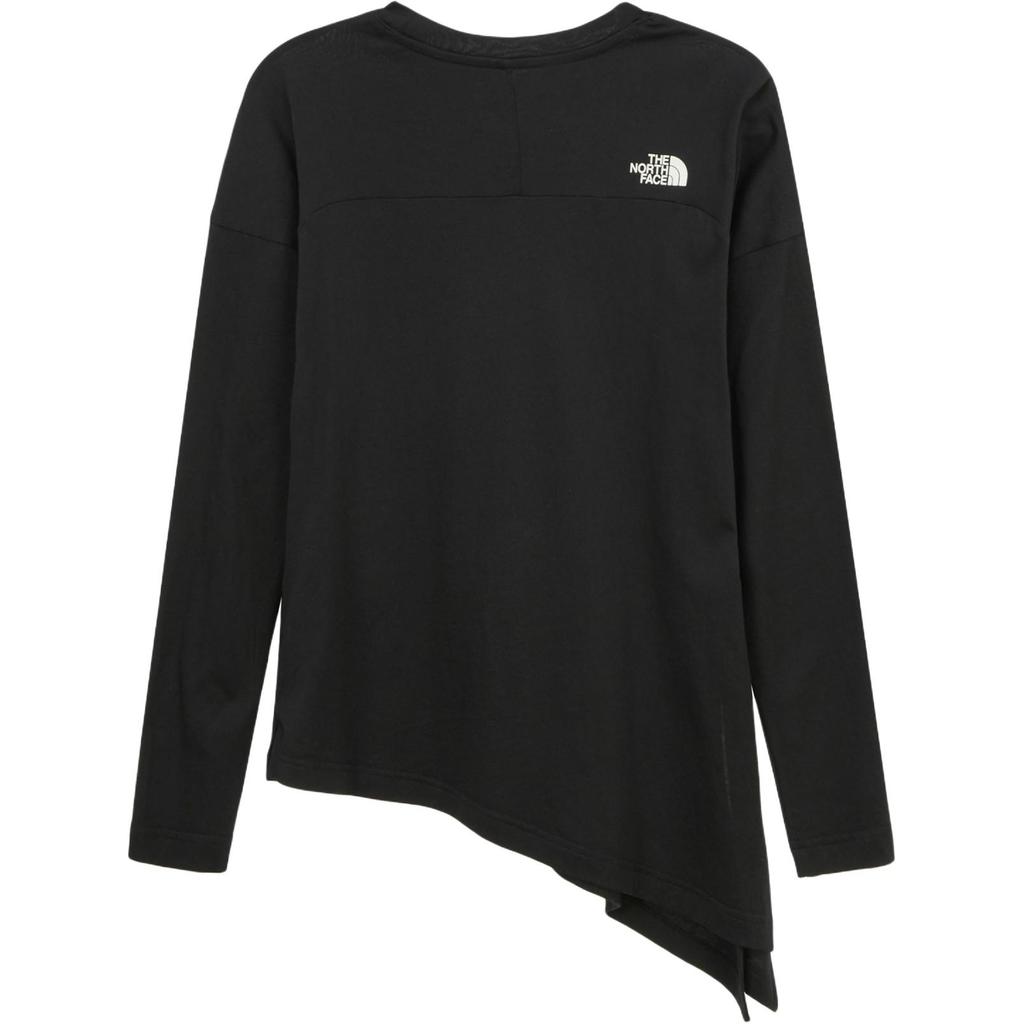 The North Face Logo Loose Fit Drop Shoulder Round Neck Long Sleeve T-Shirt Women T-Shirts Black NT7TR41A