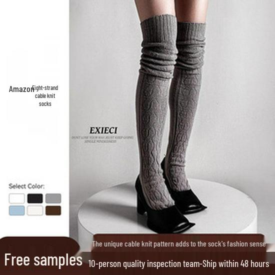 Plus Size Women's Compression Knee-High Socks - Extra Thick Over-the-Knee for Autumn/Winter