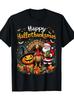Santa, Turkey and Pumpkin Design with Happy Hallowthanksmas PrinT Shirt Mens Womens Tees Top Q89485