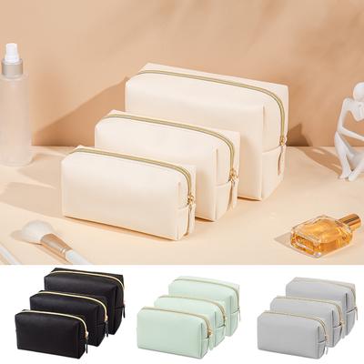 1ks přenosné toaletní tašky z PU kůže Vodotěsné cestovní tašky na make-up pro ženy Malé střední velké kosmetické tašky s organizérem