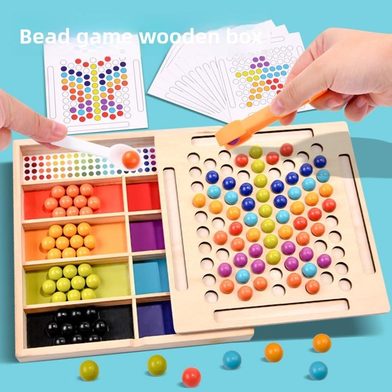 Wooden Bead Sorting Toy For Toddlers Hand Eye Coordination Development Educational Gift