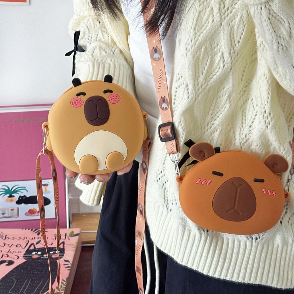 Cartoon Kapibara Children's Silicone Change Bag Cute Capybara Girl Crossbody Bag Hot Selling Small Wallet