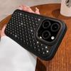 Luxury Bling Sparkling Diamond Rhinestones Case for iPhone 12 13 14 15 16 17 Pro Max Lattice Texture Soft Silicone Bumper Cover