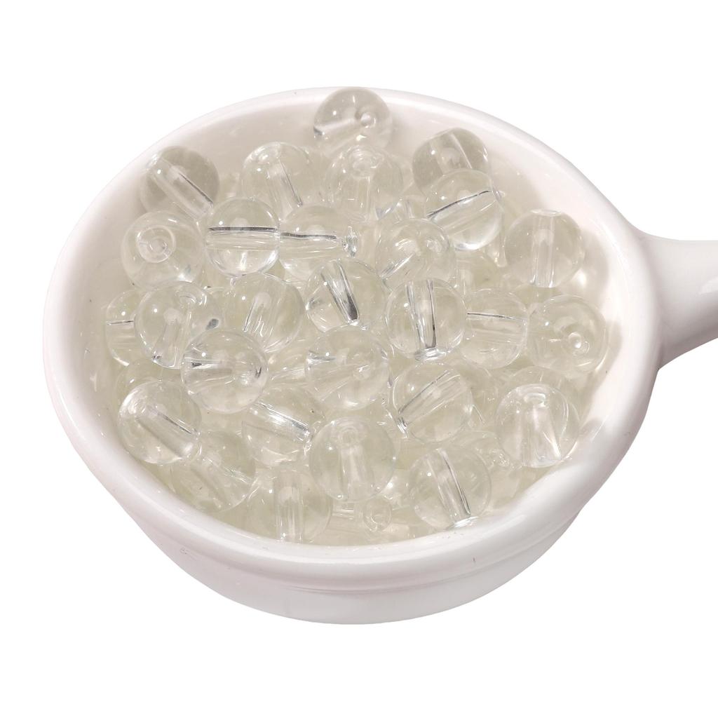 20-50Pcs High Transparency Glass Beads Loose Spacer Beads for Jewelry Making DIY Bracelet Necklace