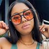New Square Retro Double Beam Sunglasses for Women Trendy and Versatile Outdoor Fashion Sunshade Sun Glasses for Men Uv400