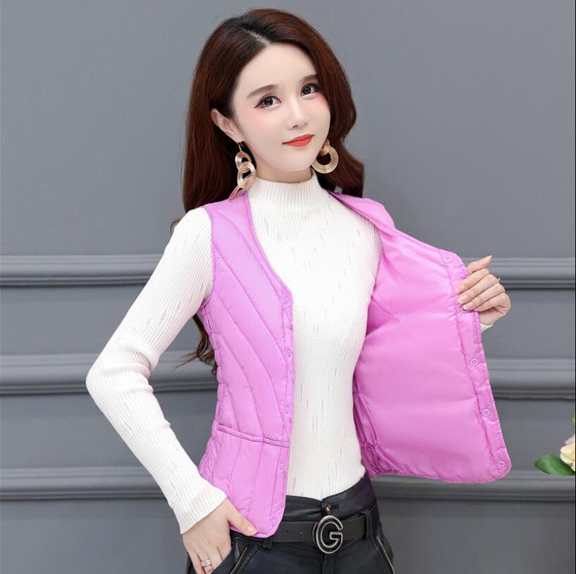 Winter Down Cotton Vest Women Thick Velvet 2025 New Lightweight Slim Short Inner Wear Warm Inner Tank Top Mother Waistcoat Thick