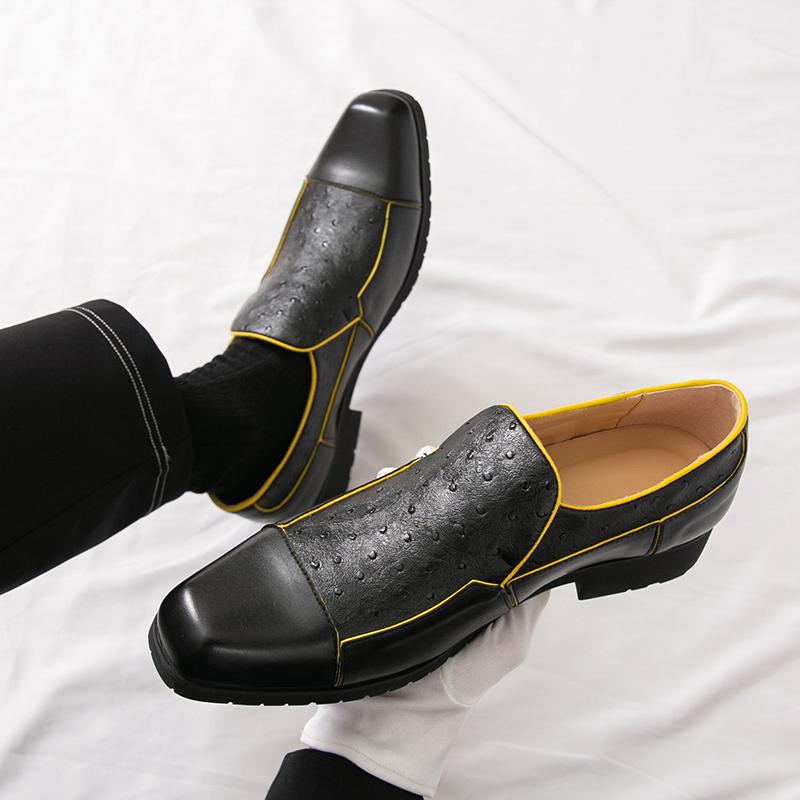 Fashion Classic Brand British Style Brown Mens Flat Shoes Office Mens Business Shoes Daily Commuting Mens Leather Casual Shoes