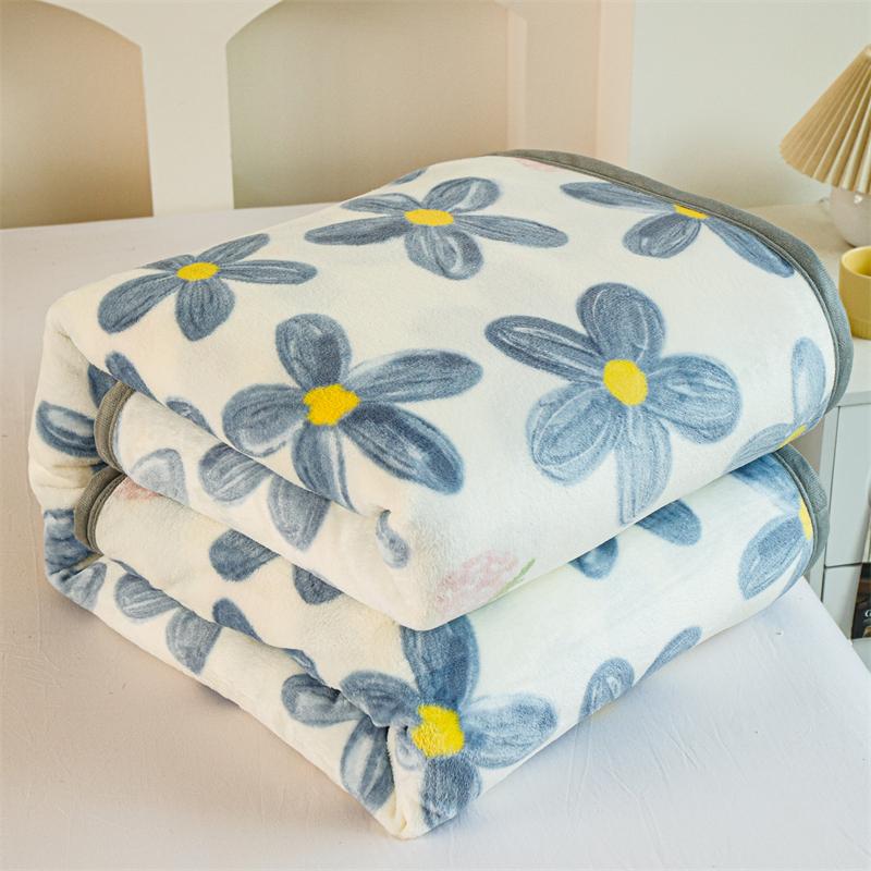 Cartoon Pattern Thick Flannel Blanket Lightweight Warm Nap Throw Blanket for Sofa All Season Cozy Soft Plush Bedspread Bed Sheet