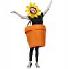 Funny Sunflower Potted Plant Cosplay Costume, Adults