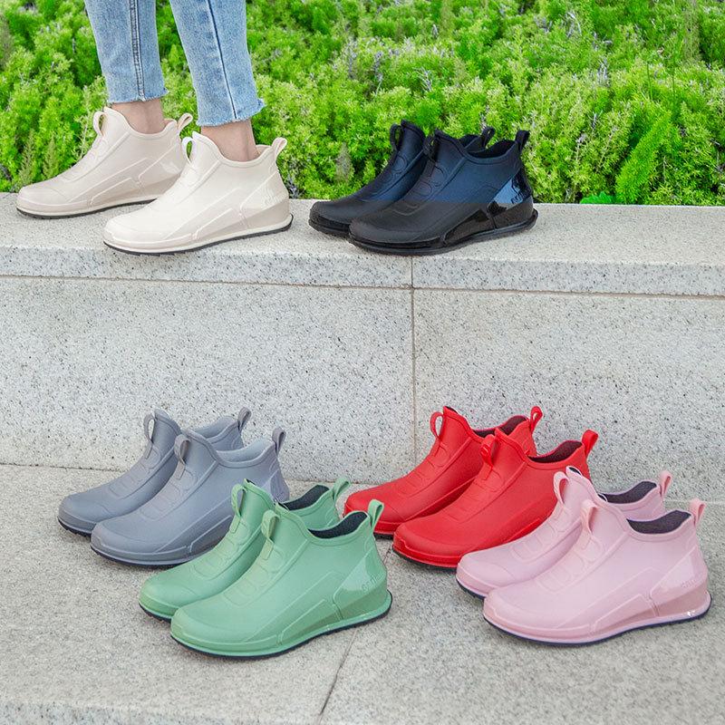 Fashion Woman Rain Shoes Waterproof Rubber Boots Ladies Casual Slip-on Flats Rainboots Female Insulated Garden Galoshes Botas De Chuva