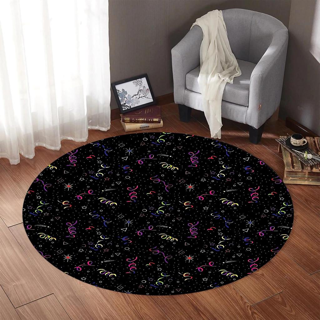 Arcade Round Rug Spacey for Gaming Room Gamin Carpet Arcade Carpet Popular Salon Decoration Non Slip Washable Area