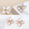 2 Pairs of Flower Earrings Stud Set Pink White Flowers Women Earring Post Spring Summer New Trendy Girls Cute Jewelrys