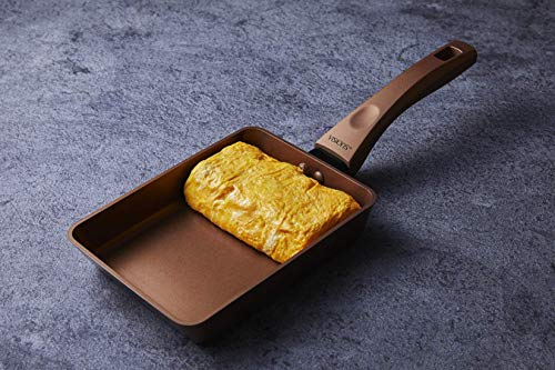 PEARL METAL VISIONS GOLD Coating IH Compatible Egg Pan, Tamagoyaki (Omelette Pan), 13 X 18 Cm, CP-8816