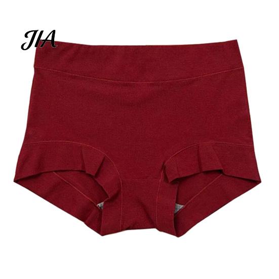 Tummy Control Underwear Women High Waist Boyshorts, Full Coverage Seamless Boxer Mid Rise Briefs Panties, Solid Color Stretch Breathable Comfortable