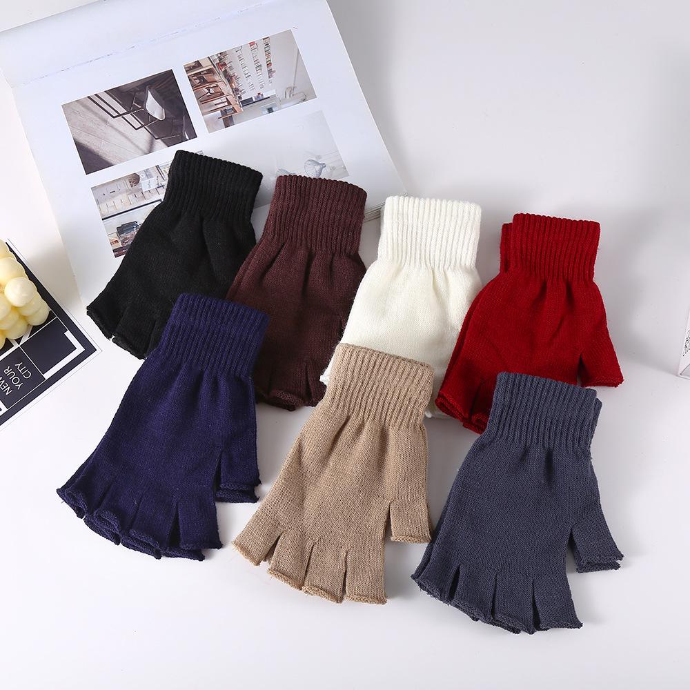 Unisex Verdickte Gestrickte Halbfingerhandschuhe: Warm, vielseitig & kältefest für Herbst- & Winterradfahren