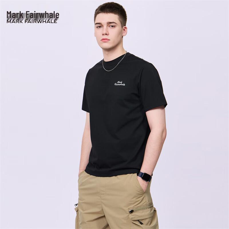 Mark Fairwhale Men's Back Print/Embroidered Crew Neck T-Shirt