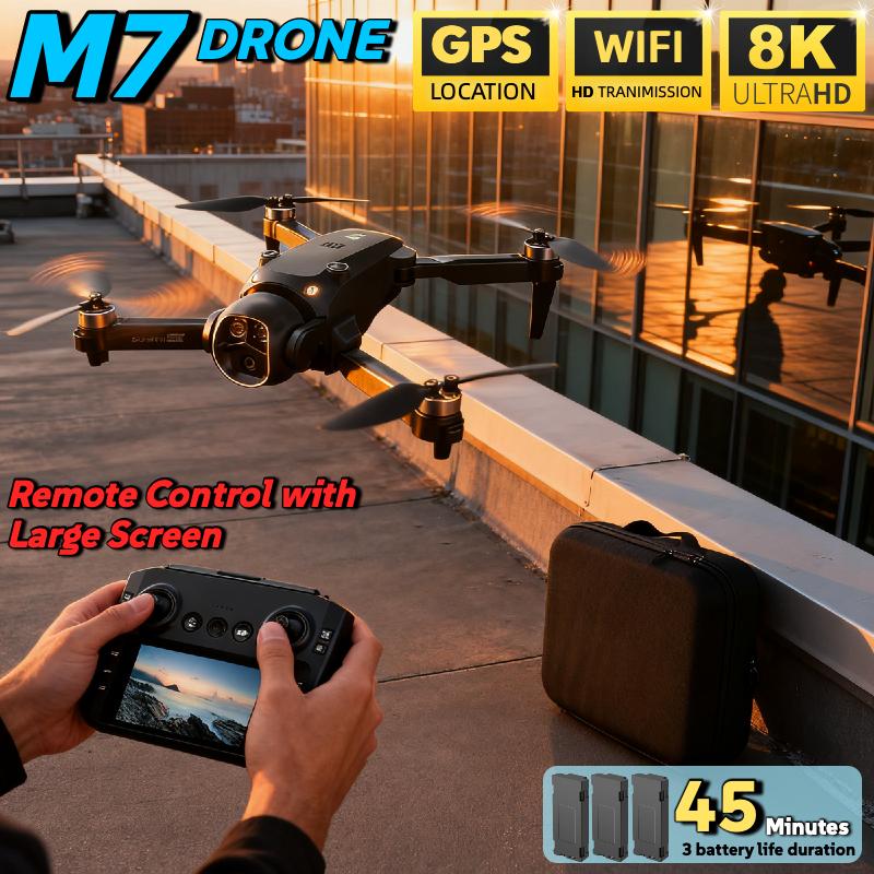 2026 M7 PRO Drone 8K Aerial HD Dual Camera Intelligent Obstacle Avoidance Brushless Power 5G WIFI Optical Flow Hovering Return Drone