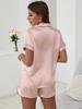 Plus Size Ice Silk Short Sleeve Pajama Set - Women's Summer Solid Color Cardigan and Shorts