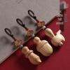 Natural Peach Wood Broadsword and Axe Keychain Pendant for Men and Women