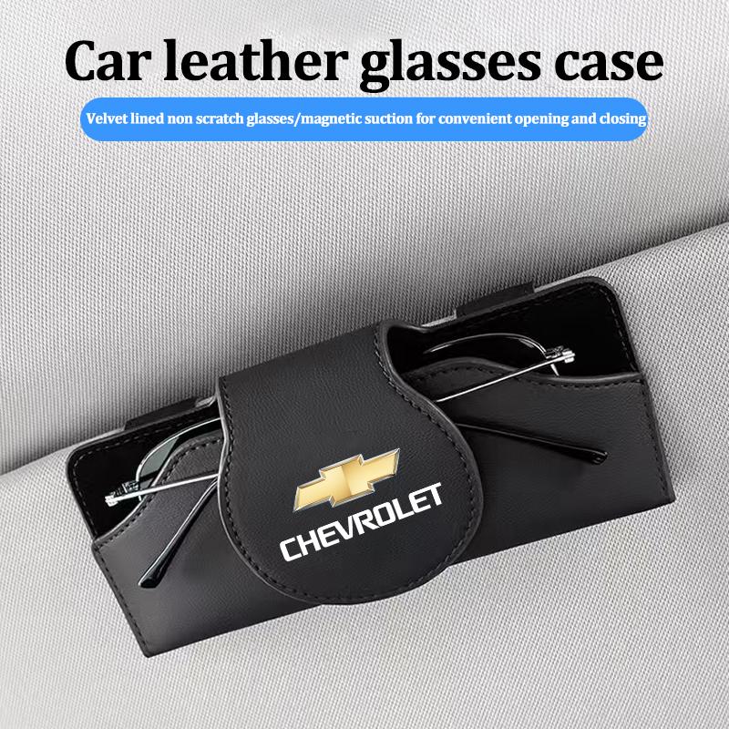 AABHN1 Car Glasses Case Sun Visor Leather Eyeglass Clip Auto Interiors For Chevrolet Captiva Impala Sonic Groove Volt Cruze Spark Epica