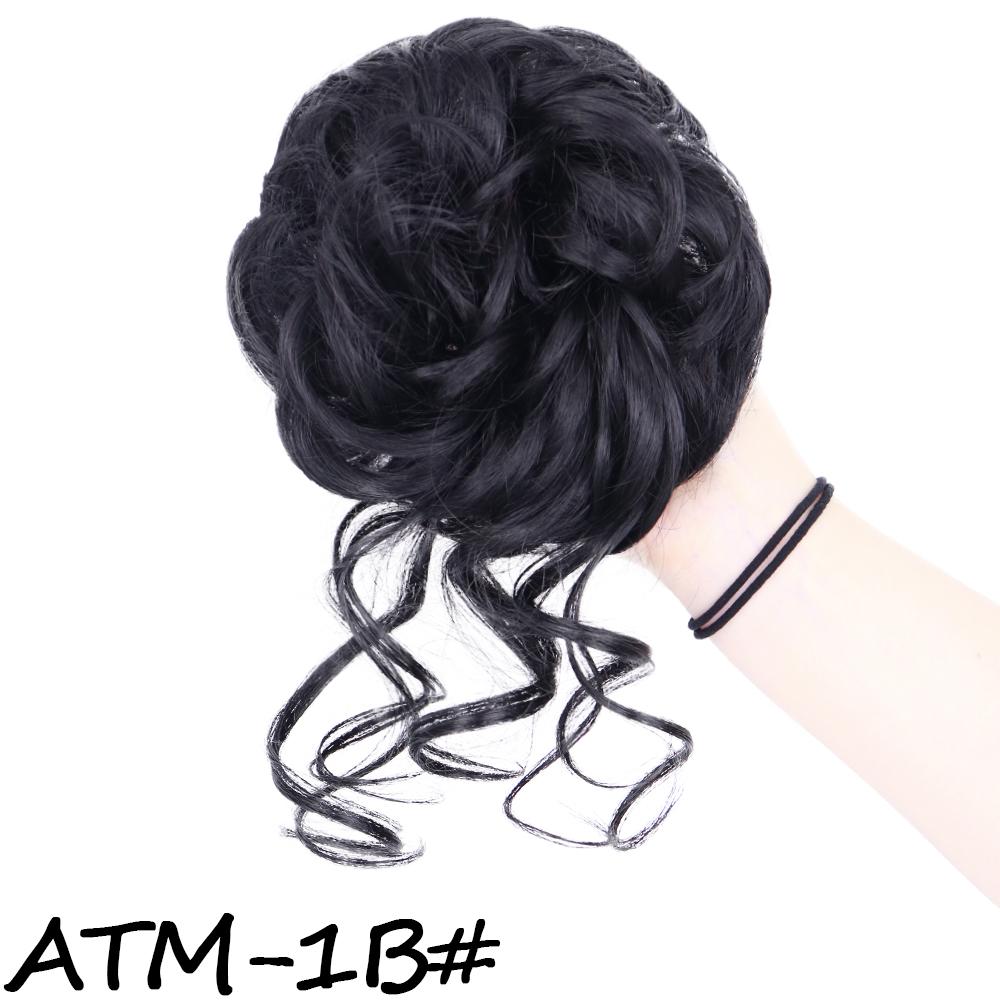 MISS WIG Syntetický prodlužovací drdol Drdol Rozcuchaný kudrnatý pásek do vlasů Pružné kudrnaté falešné vlásenky pro ženy Vlásenky