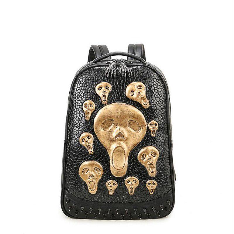 School 3D Skull Head Backpack Women 's 
