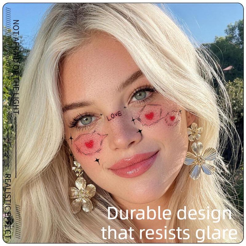Halloween Scary Makeup Face Stickers Disposable Temporary Tattoo Decals Waterproof Sweatproof Easy Remove for Cosplay Party