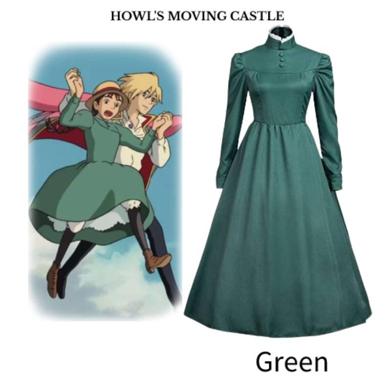 Howl's Moving Castle Sophie Magnificent Long Sleeve Dress Cosplay Costume