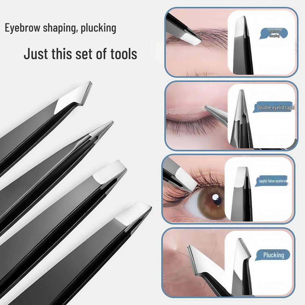Stainless Steel Eyebrow & Beard Tweezers - Hair Removal, Customizable